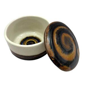 VTG Handcrafted Stoneware Trinket Dish Swirl Design Evangel Pottery Albuquerque